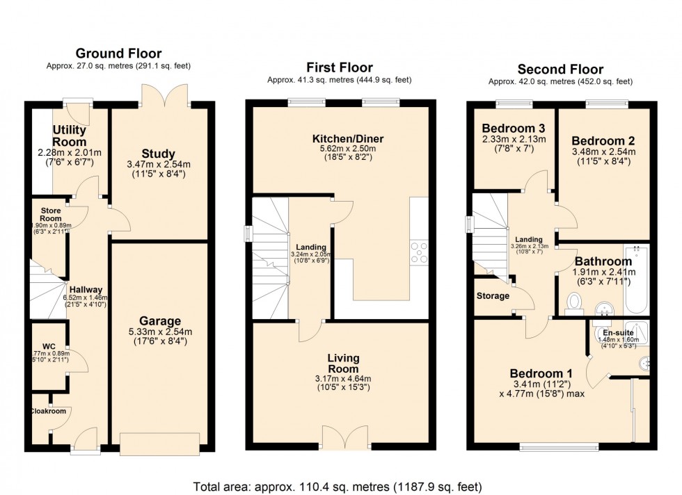 Floorplan for Aumonier Way, Alfreton, DE55