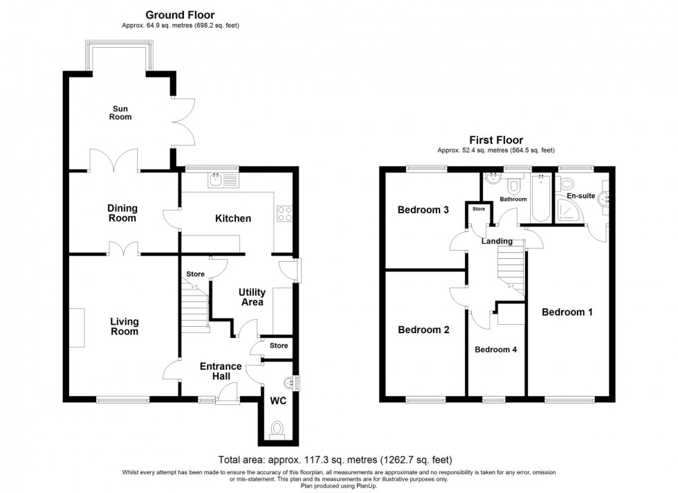Floorplan for Yardley Close, Swanwick, DE55