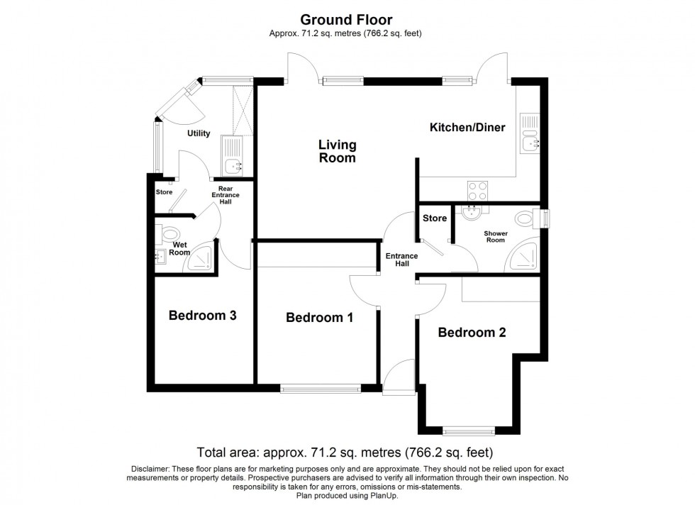 Floorplan for Hardwick Close, Blackwell, DE55