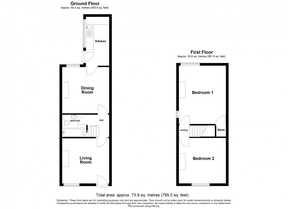 Floorplan for Gladstone Street, South Normanton, DE55