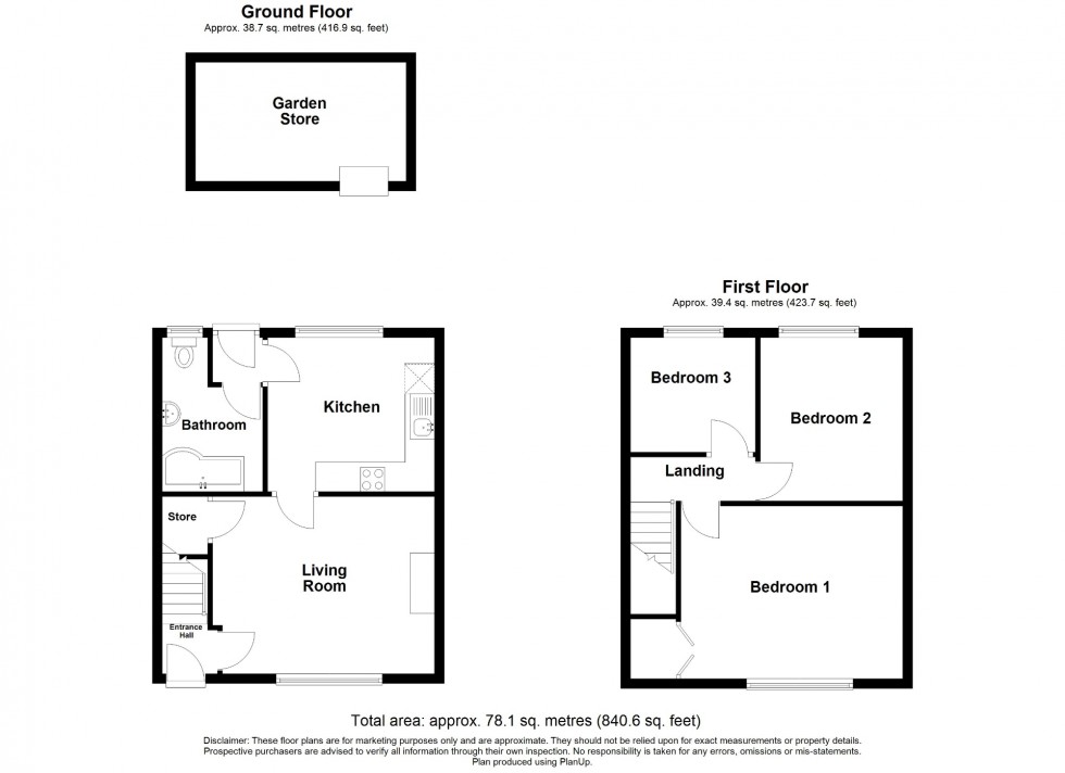 Floorplan for Cambridge Street, Blackwell, DE55