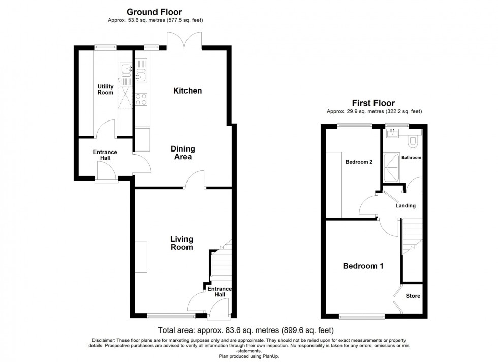 Floorplan for Westland Drive, Pinxton, NG16