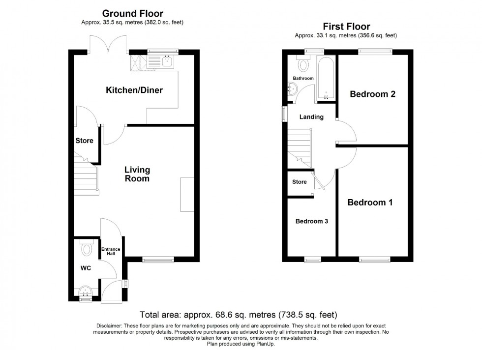 Floorplan for Broughton Close, Riddings, DE55