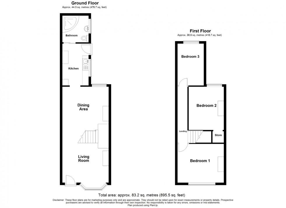 Floorplan for Oakland Street, Alfreton, DE55