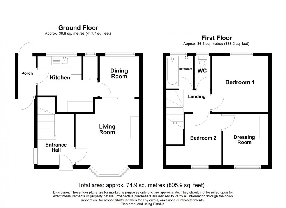 Floorplan for Bishop Street, Alfreton, DE55