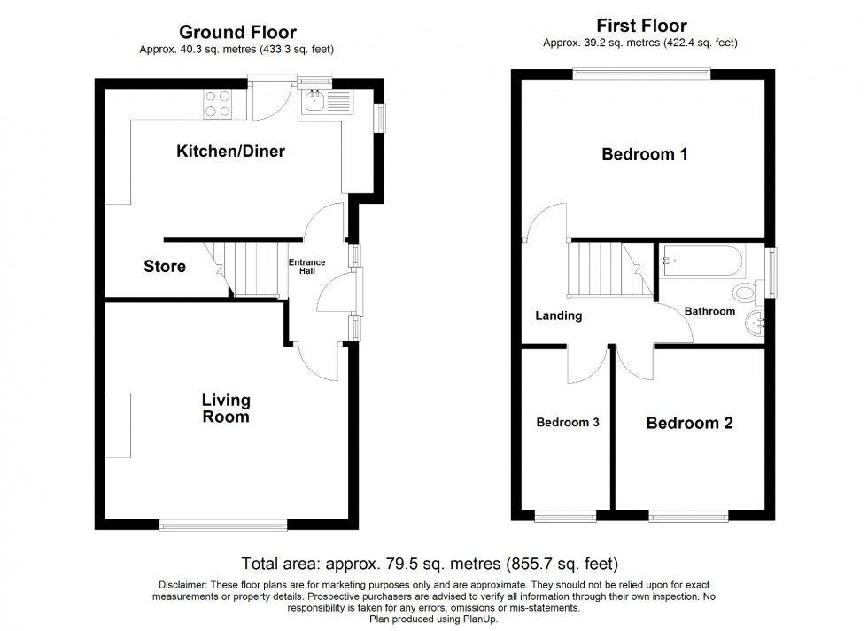 Floorplan for Prospect Street, Alfreton, DE55