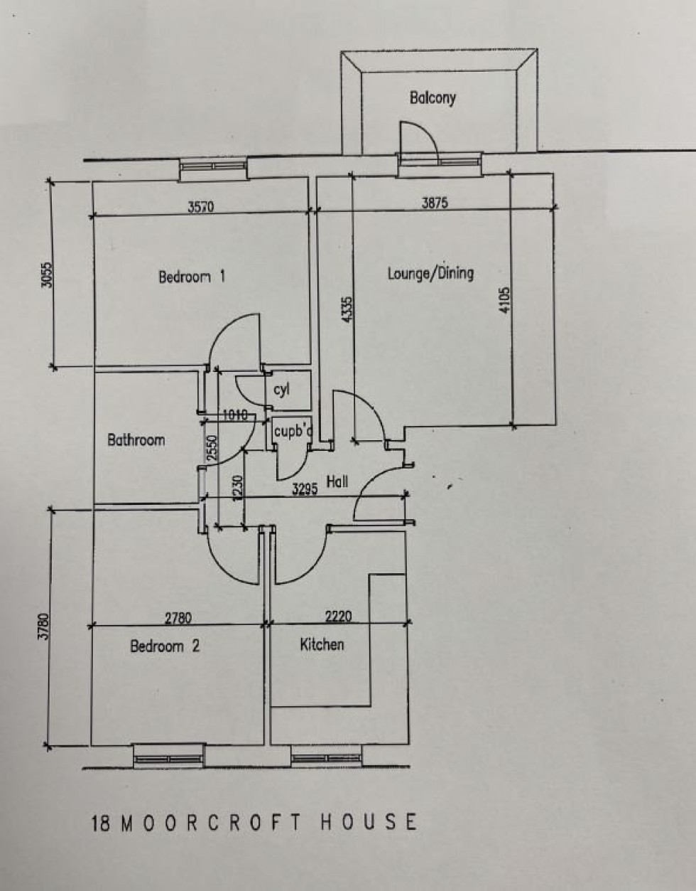 Floorplan for 18 Moorcroft House Archdale Close Chesterfield